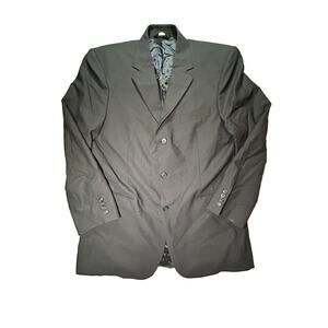 Brooks Brother 346 Suit Jacket Mens 42L Black Wool Blazer Sport Coat Long Sleeve